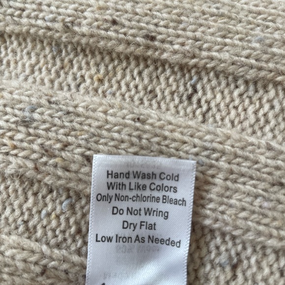 Coldwater Creek Open Front Cable Knit Cardigan Shawl Collar Tan 2X Cozy - Picture 8 of 10